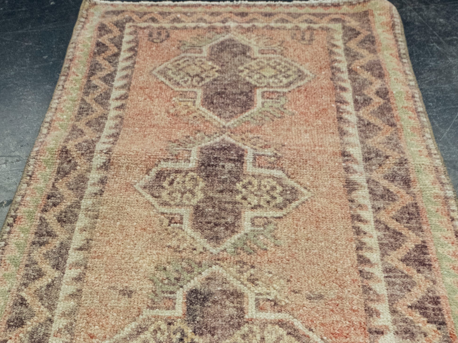Turkish Mini Rug Oriental Hand Knotted Vintage Rug 1'10" x 3'6" #11654