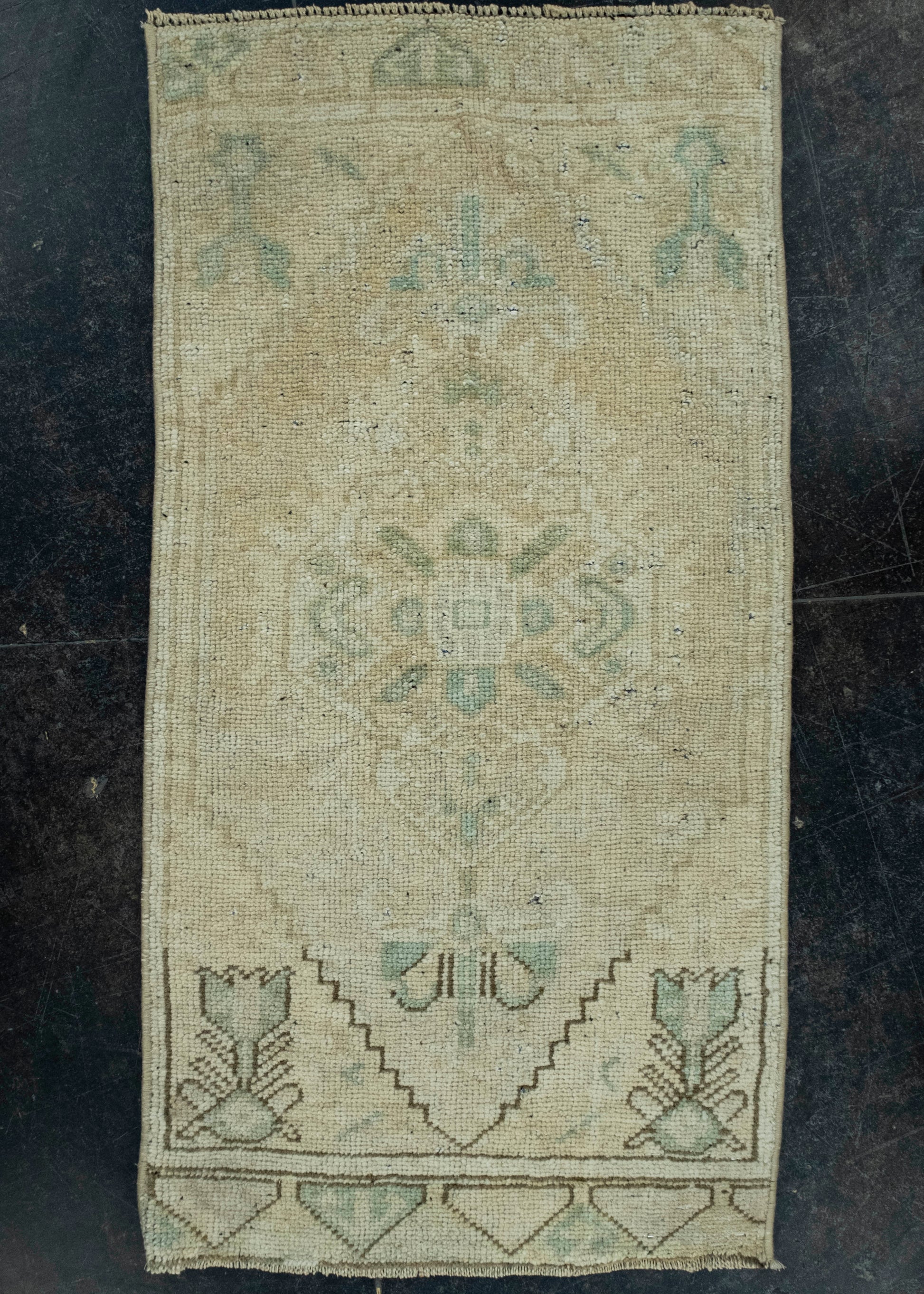 Turkish Mini Rug Oriental Hand Knotted Vintage Rug 1'6" x 2'11" #16671