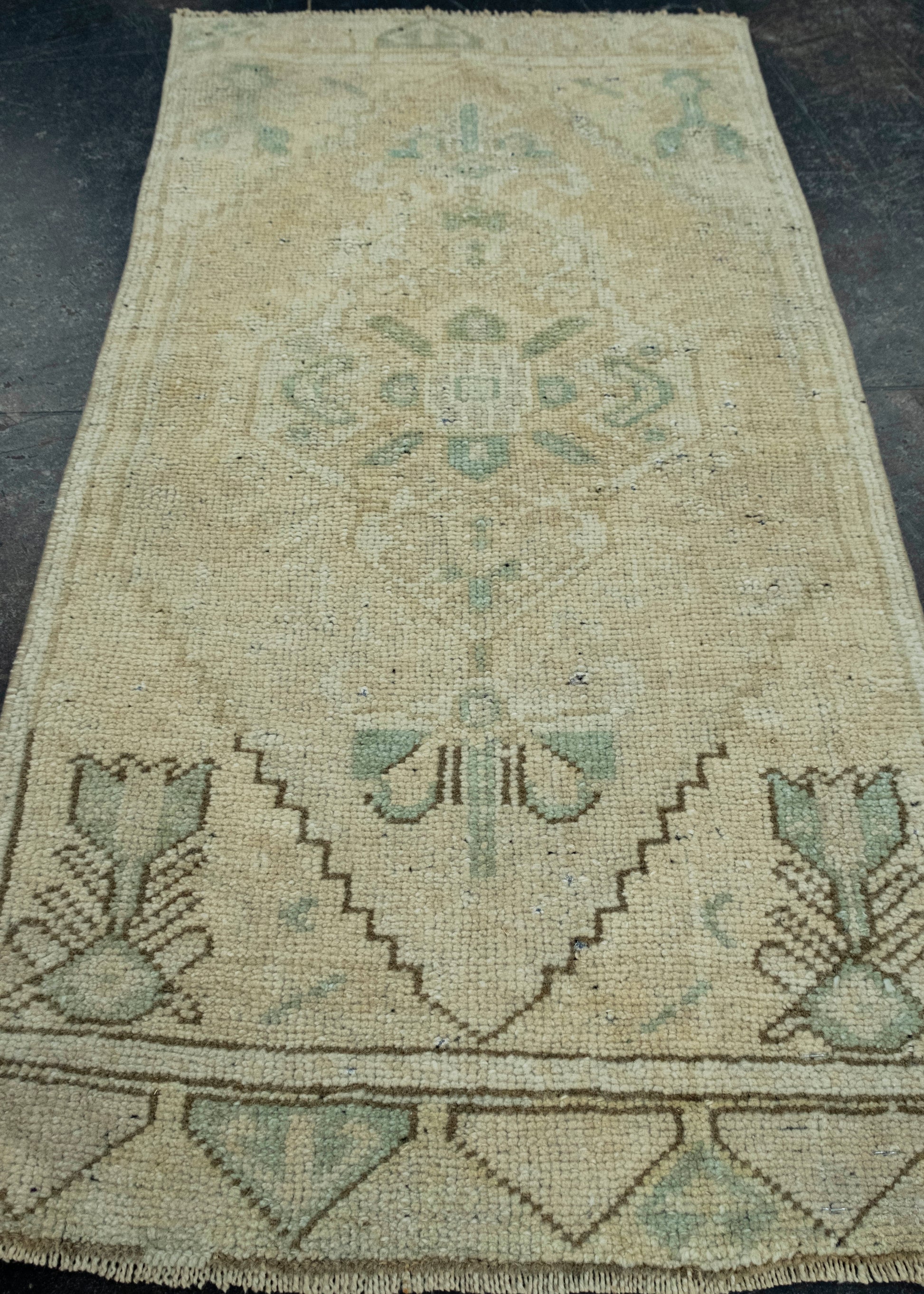 Turkish Mini Rug Oriental Hand Knotted Vintage Rug 1'6" x 2'11" #16671