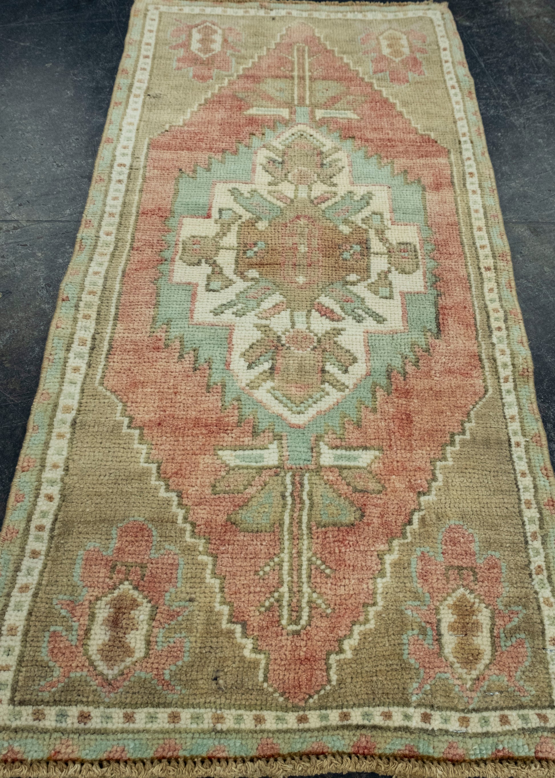 Turkish Mini Rug Oriental Hand Knotted Vintage Rug 1'5" x 3'1" #16684