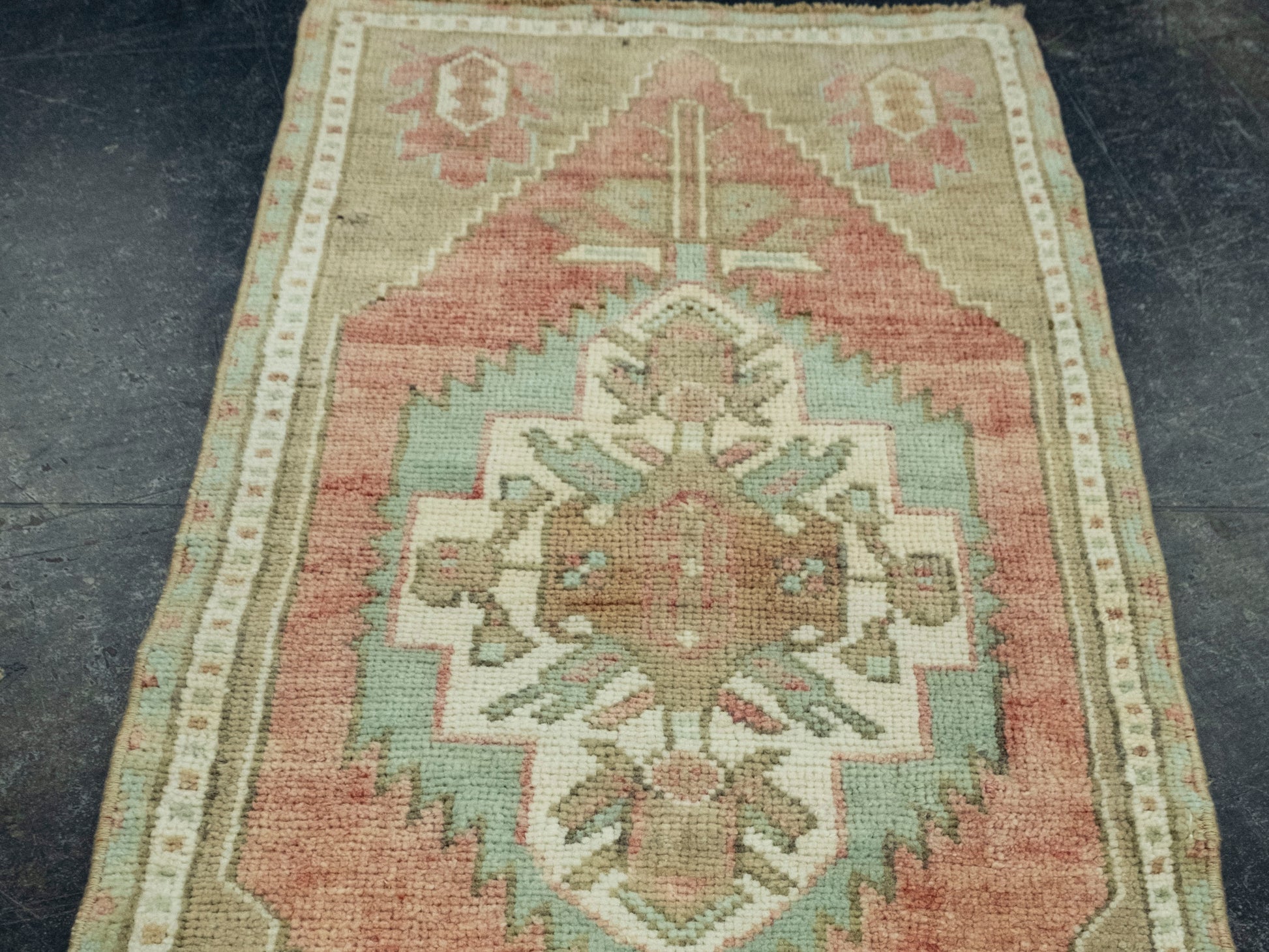 Turkish Mini Rug Oriental Hand Knotted Vintage Rug 1'5" x 3'1" #16684
