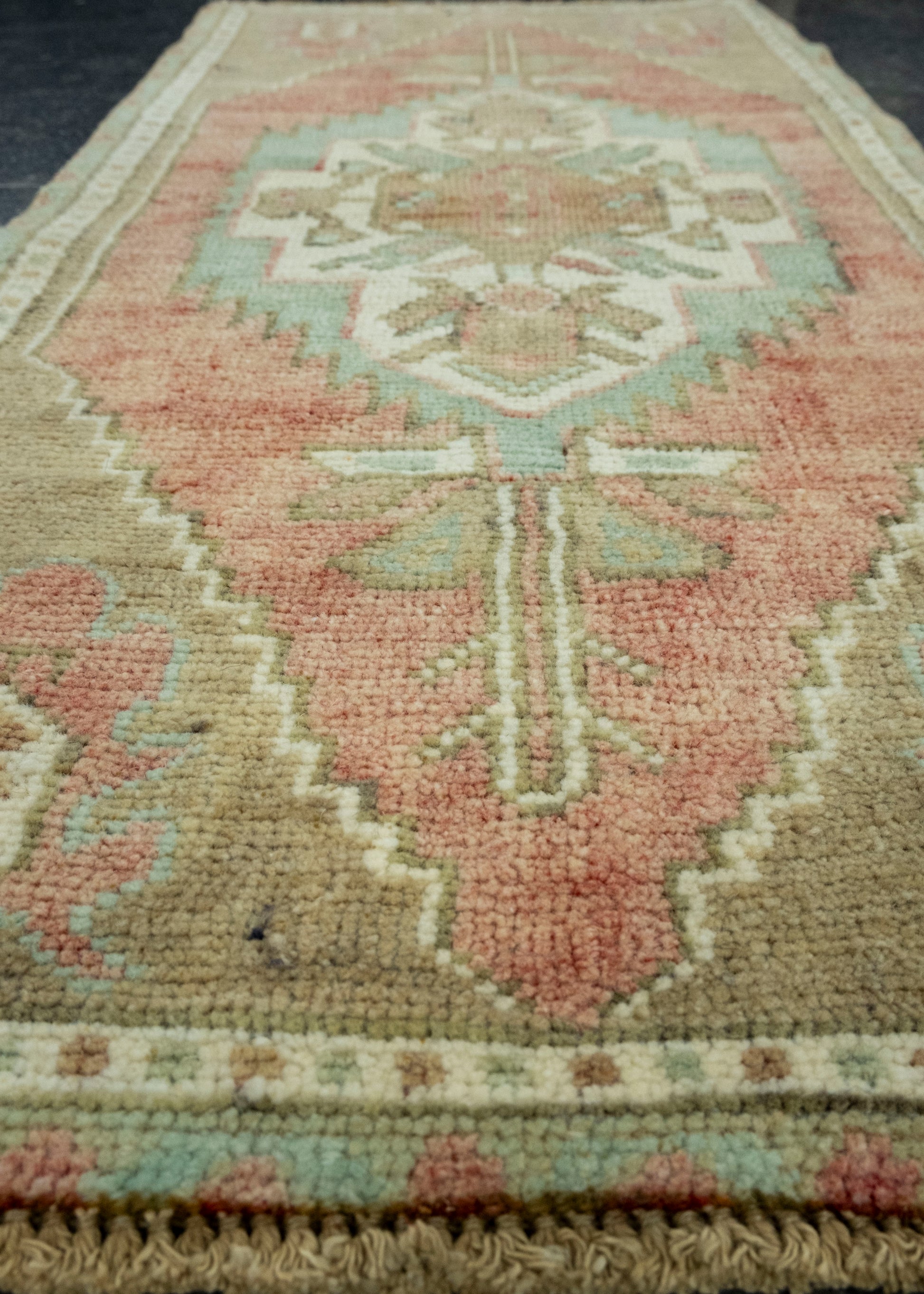 Turkish Mini Rug Oriental Hand Knotted Vintage Rug 1'5" x 3'1" #16684