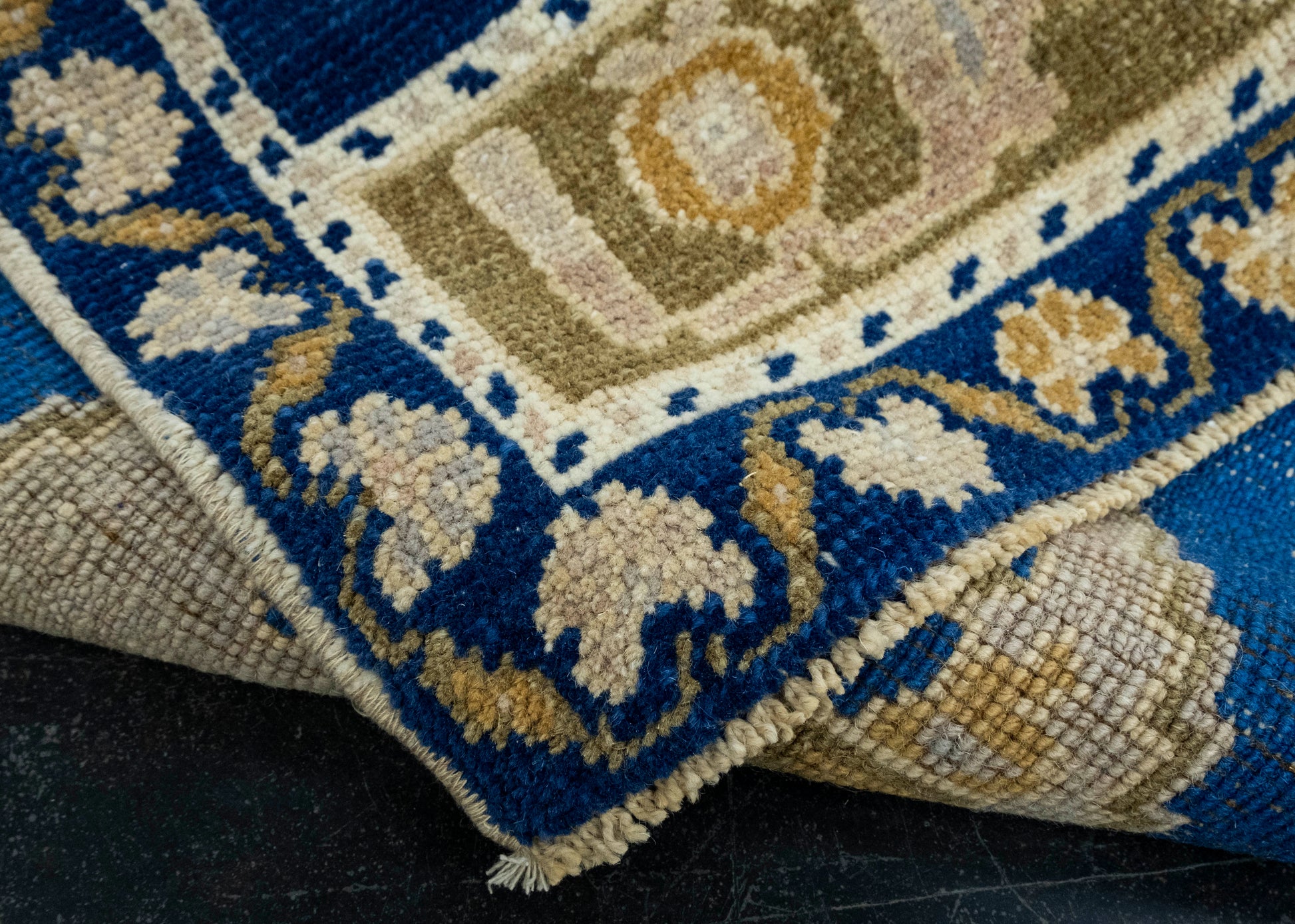 Turkish Mini Rug Oriental Hand Knotted Vintage Rug 1'11" x 3'8" #16643