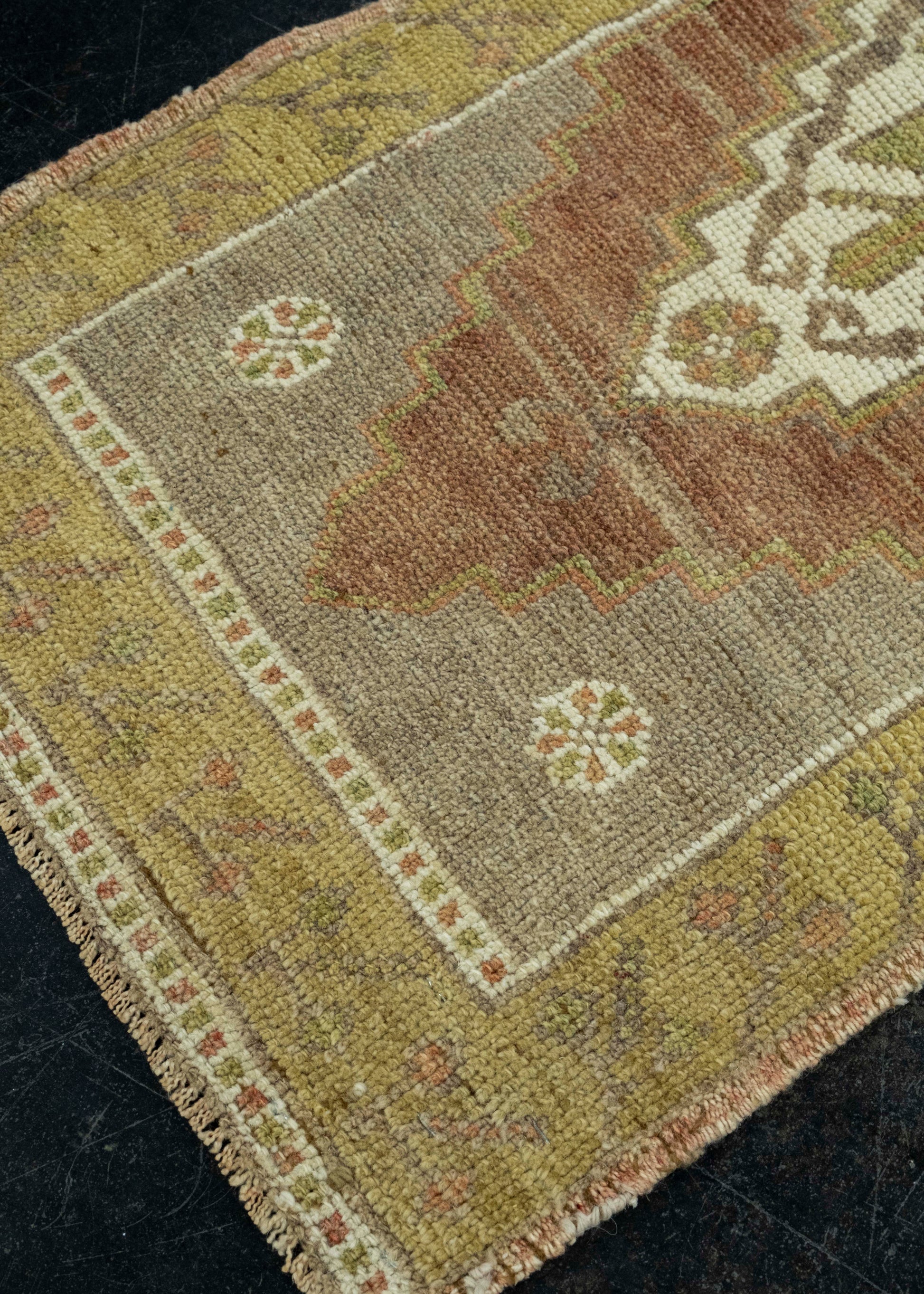 Turkish Mini Rug Oriental Hand Knotted Vintage Rug 1'7" x 3'6" #16618