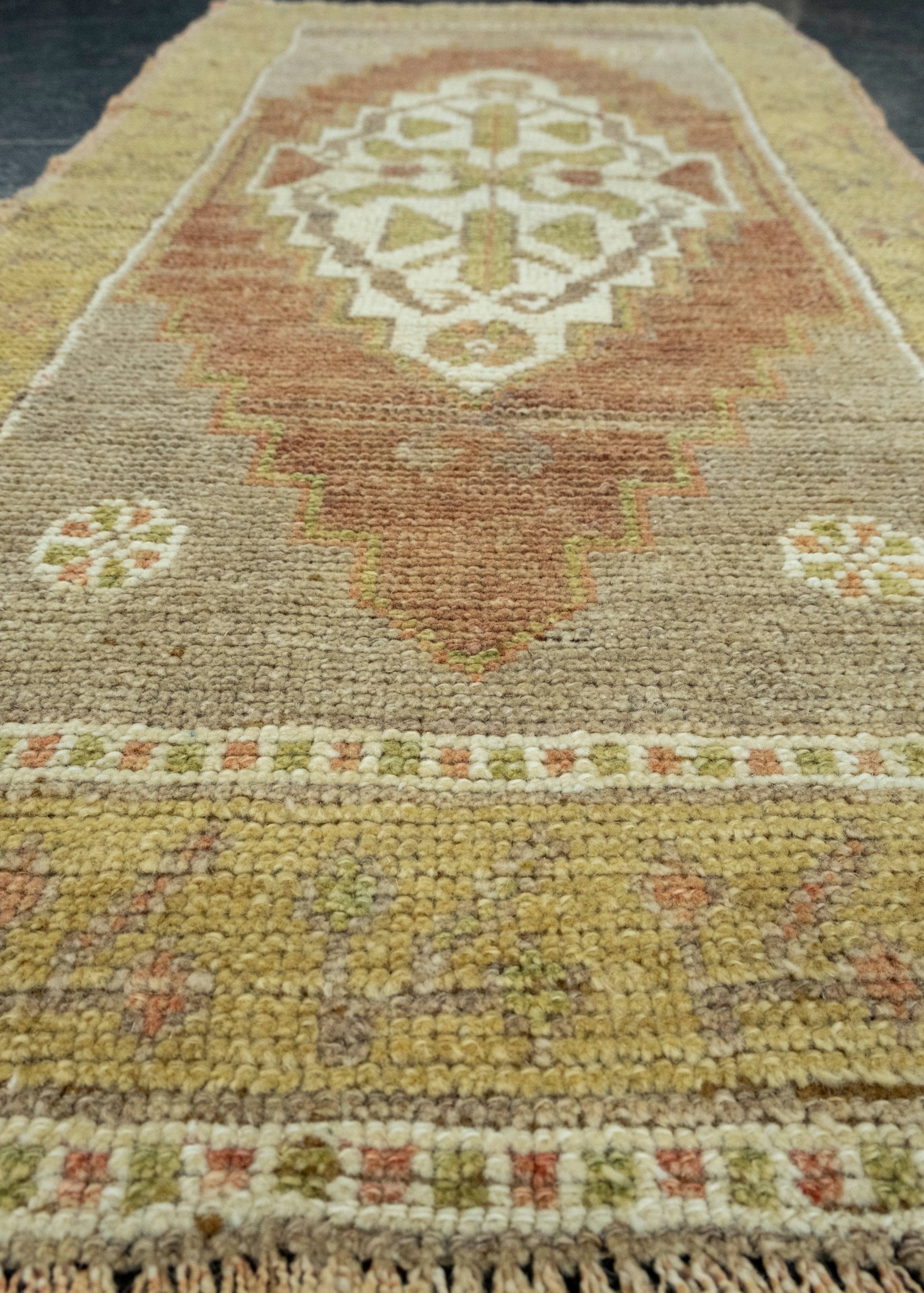 Turkish Mini Rug Oriental Hand Knotted Vintage Rug 1'7" x 3'6" #16618