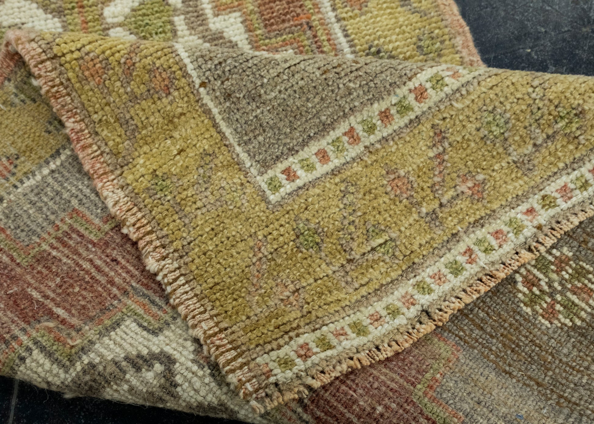 Turkish Mini Rug Oriental Hand Knotted Vintage Rug 1'7" x 3'6" #16618