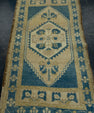 Turkish Mini Rug Oriental Hand Knotted Vintage Rug 1'10" x 3'7" #16427