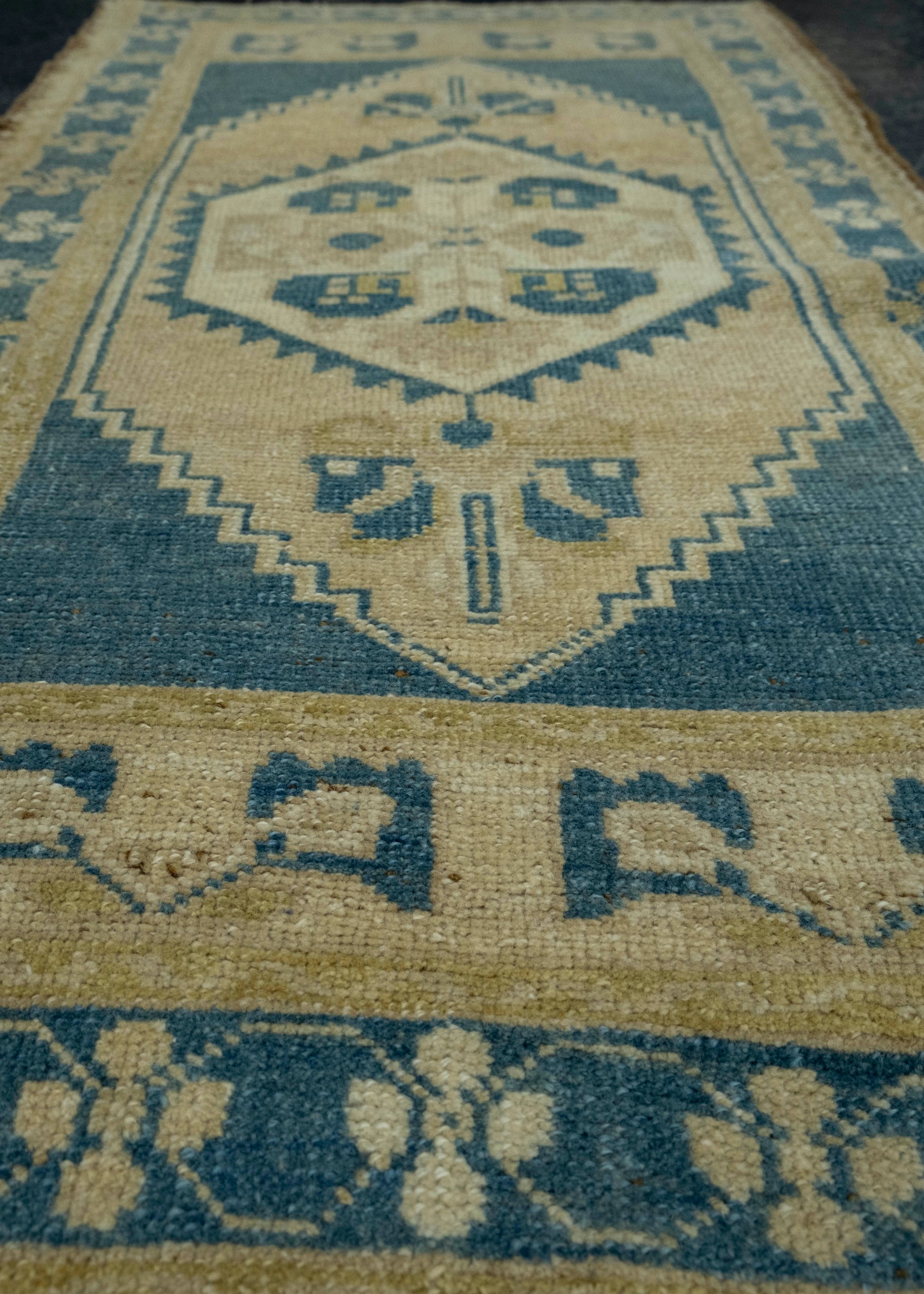 Turkish Mini Rug Oriental Hand Knotted Vintage Rug 1'10" x 3'7" #16427