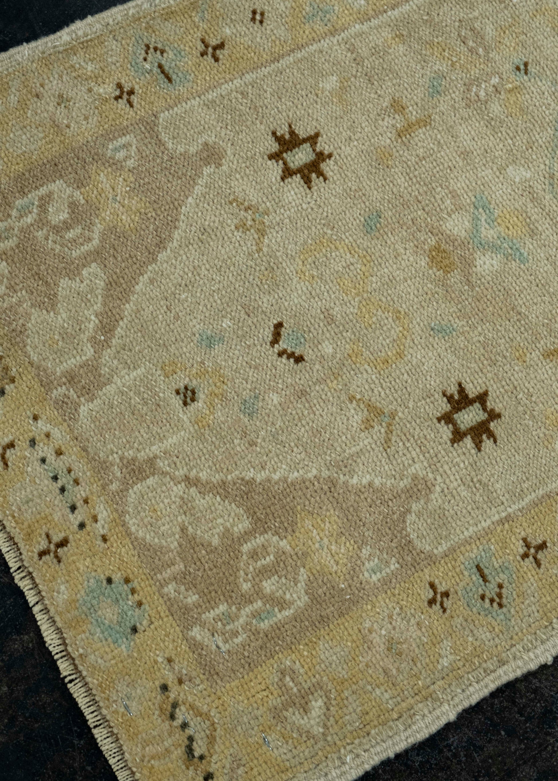 Turkish Mini Rug Oriental Hand Knotted Vintage Rug 1'7" x 2'10" #16461