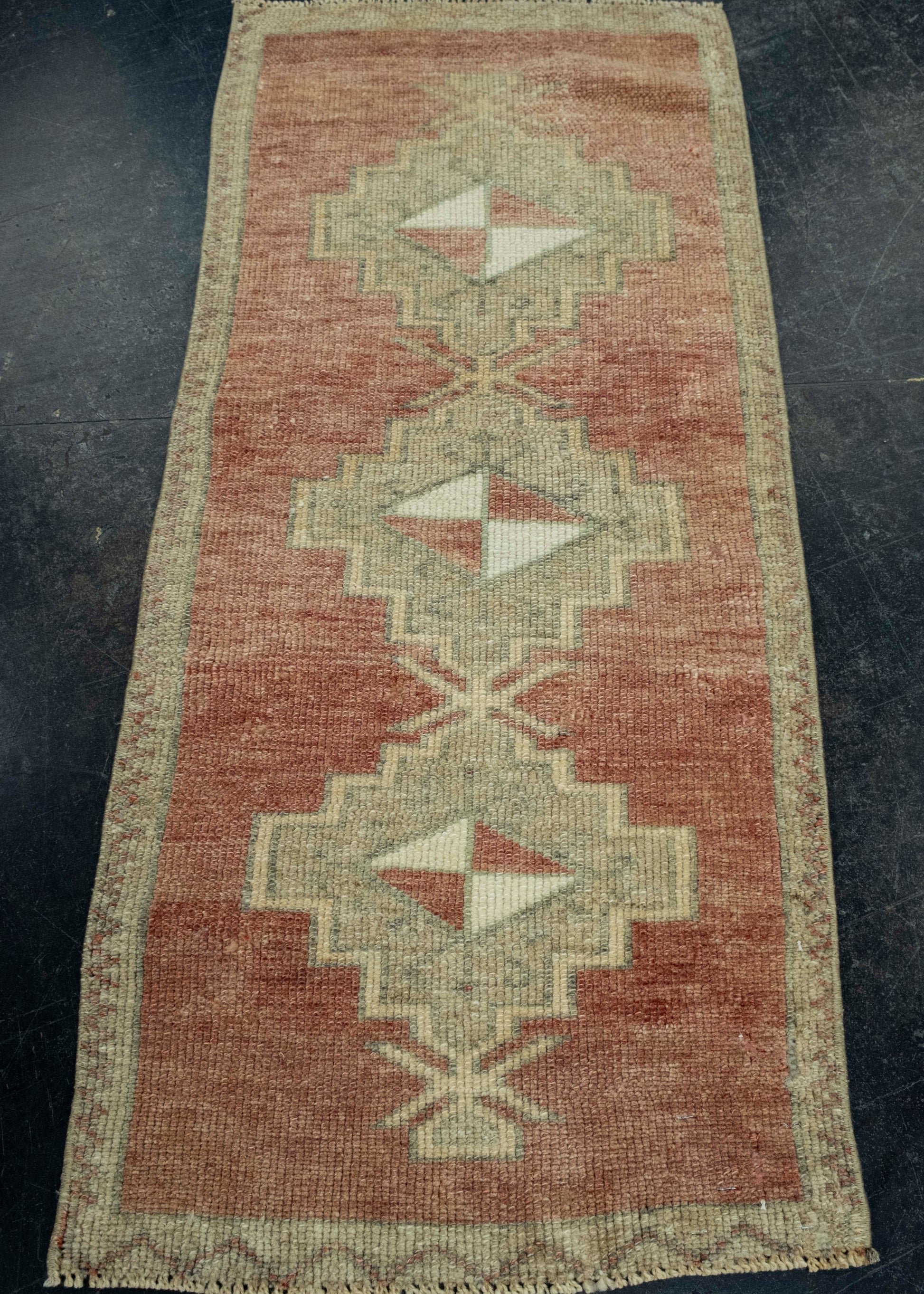 Turkish Mini Rug Oriental Hand Knotted Vintage Rug 1'6" x 3'6" #16507