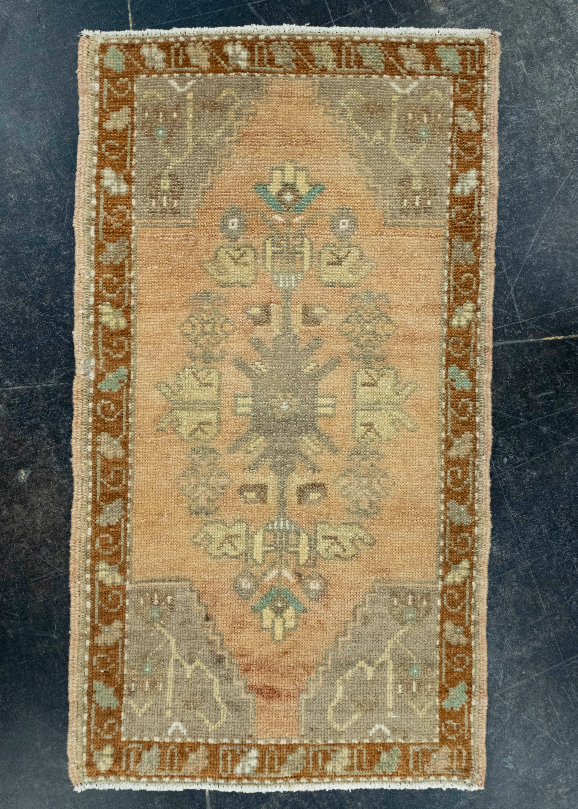 Turkish Mini Rug Oriental Hand Knotted Vintage Rug 1'7" x 2'10" #16528