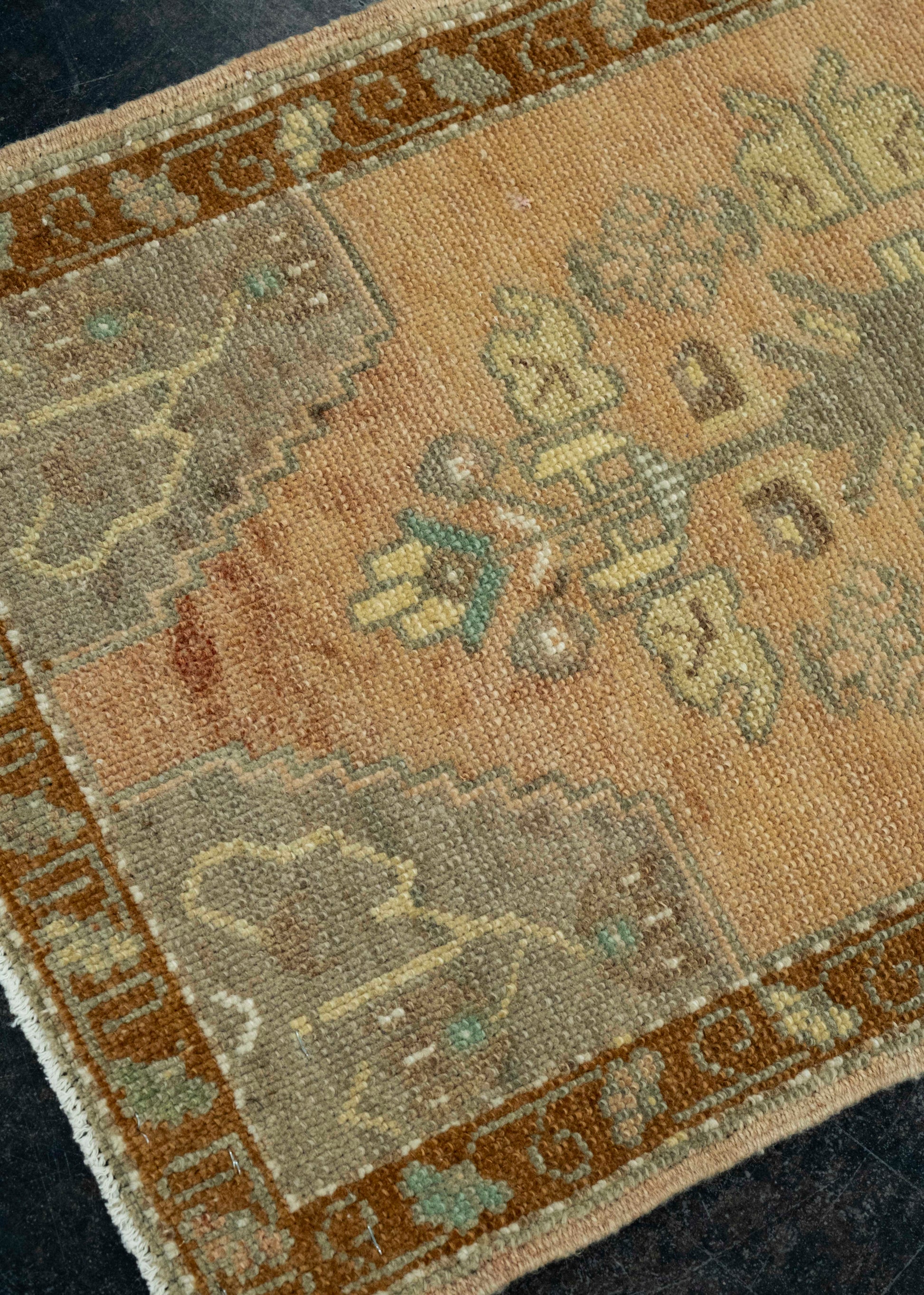 Turkish Mini Rug Oriental Hand Knotted Vintage Rug 1'7" x 2'10" #16528