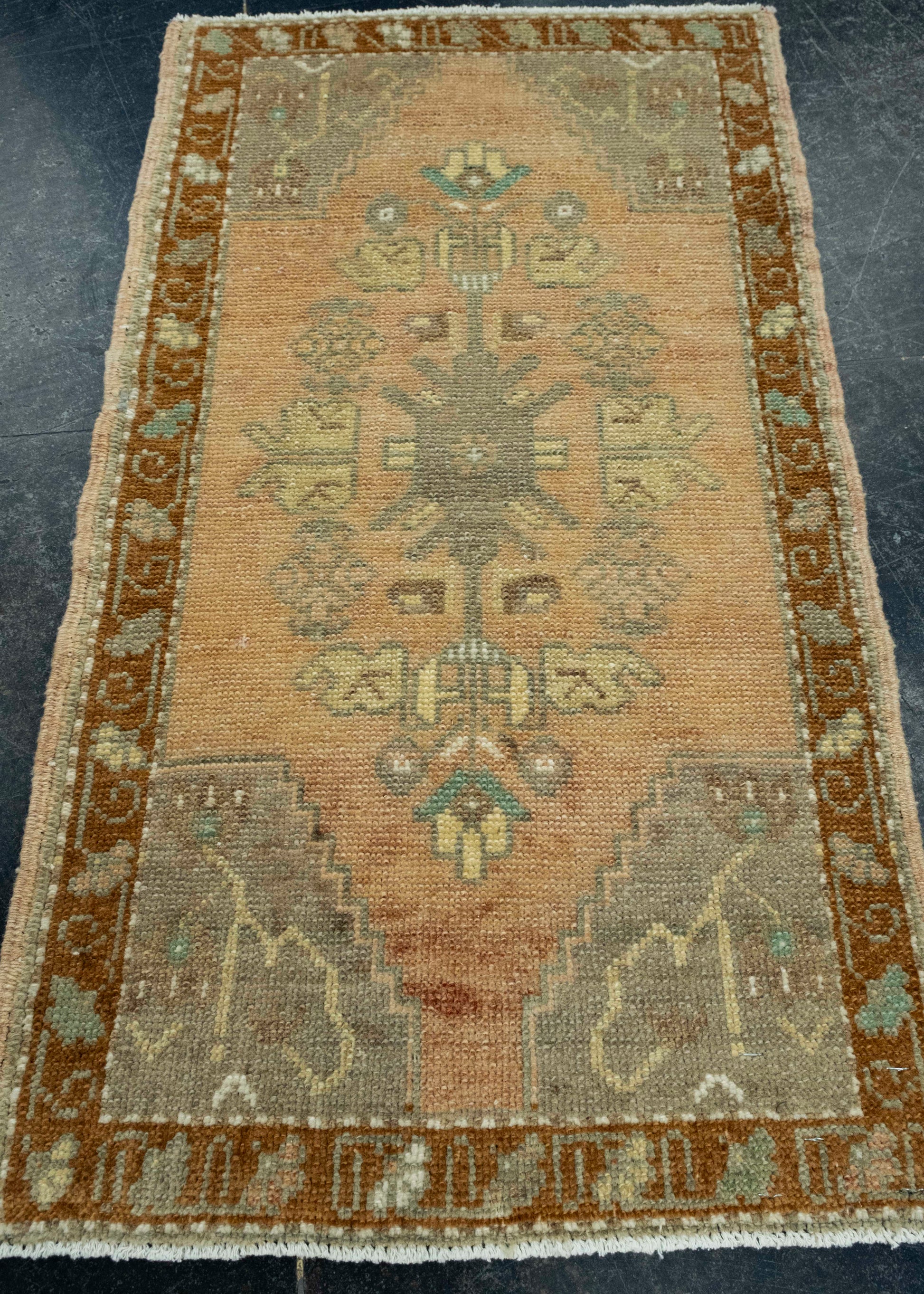Turkish Mini Rug Oriental Hand Knotted Vintage Rug 1'7" x 2'10" #16528