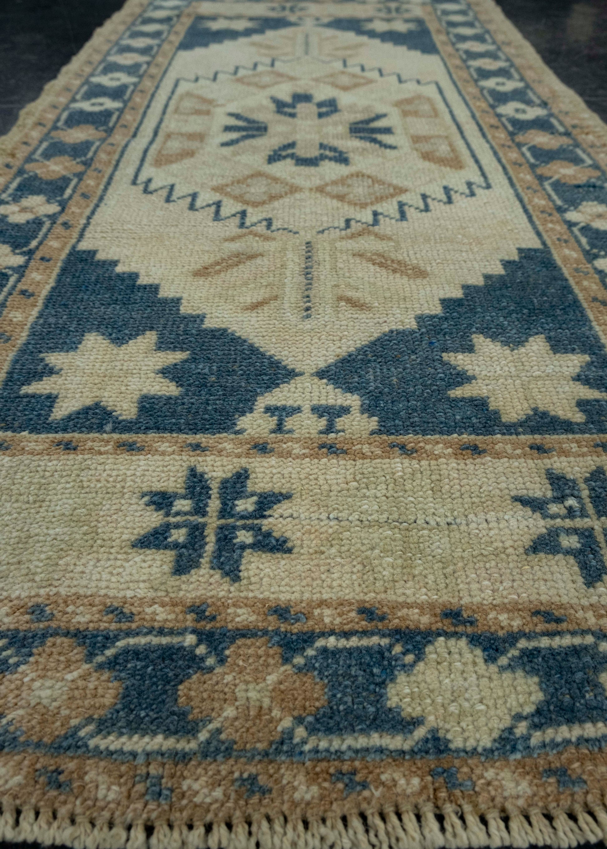 Turkish Mini Rug Oriental Hand Knotted Vintage Rug 1'9" x 3'8" #16518