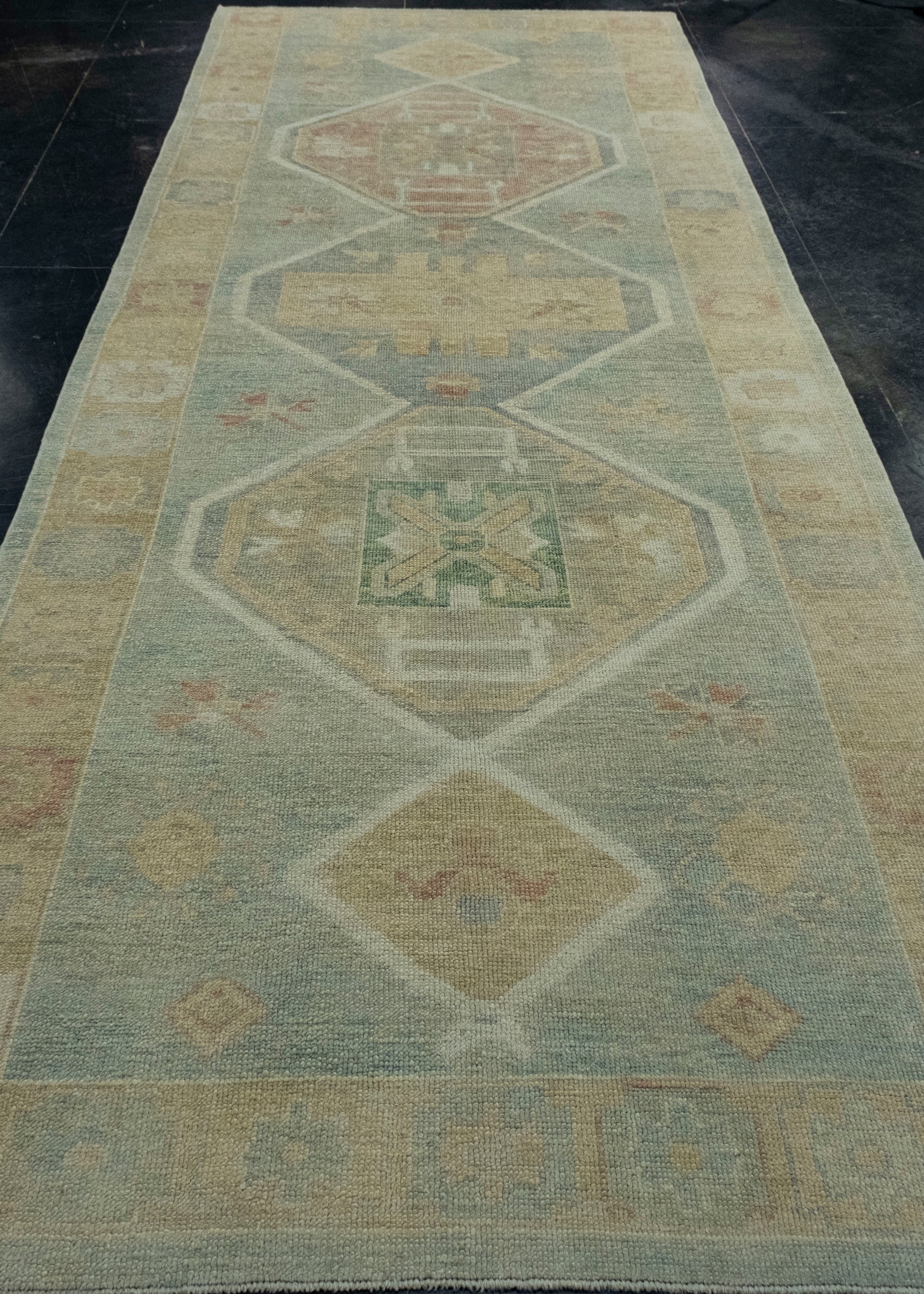 Turkish Oushak Rug 4'10" x 13'10" #18019