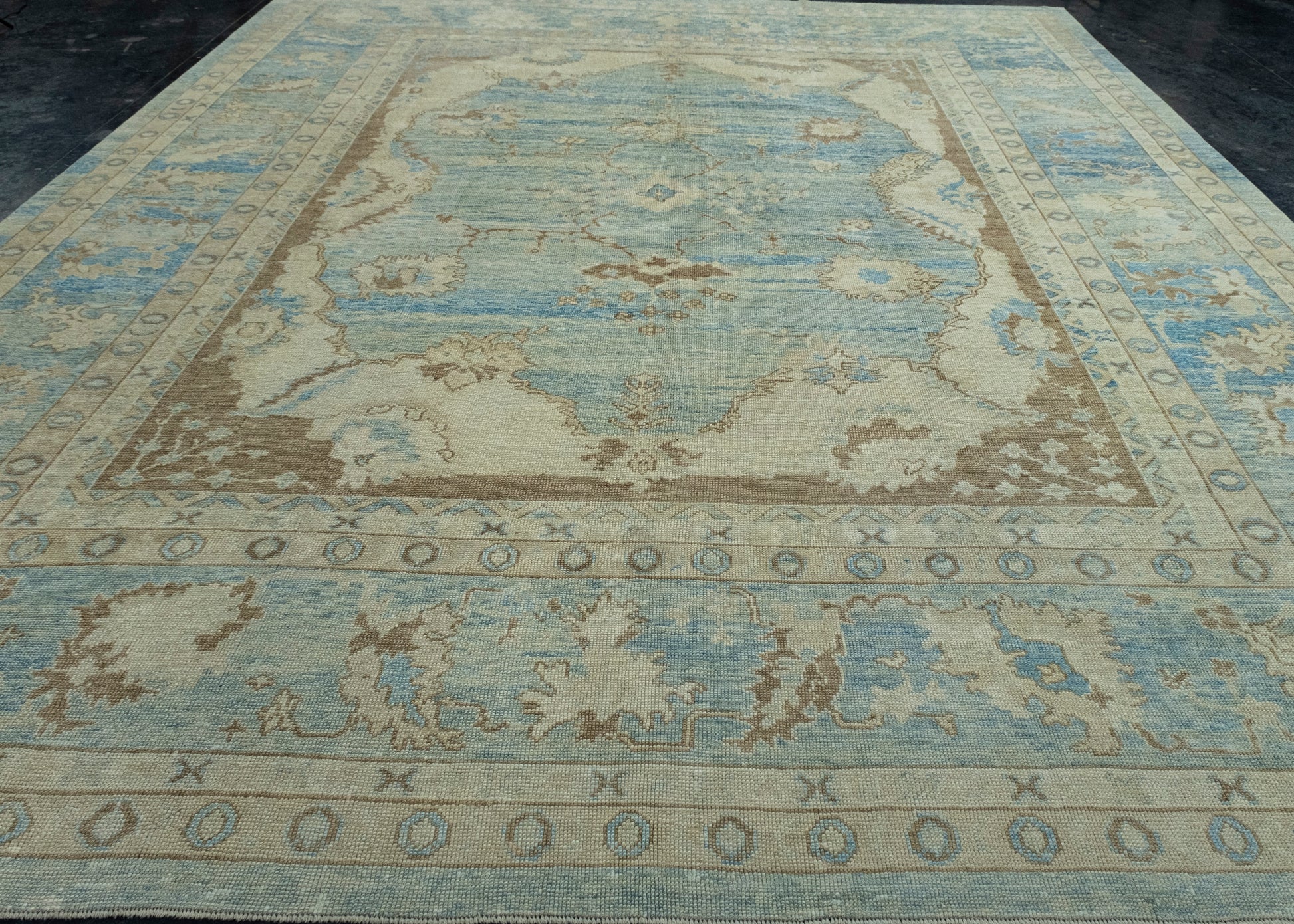 Turkish Antique Look Oushak Rug 12'8" x 15'2" #17999
