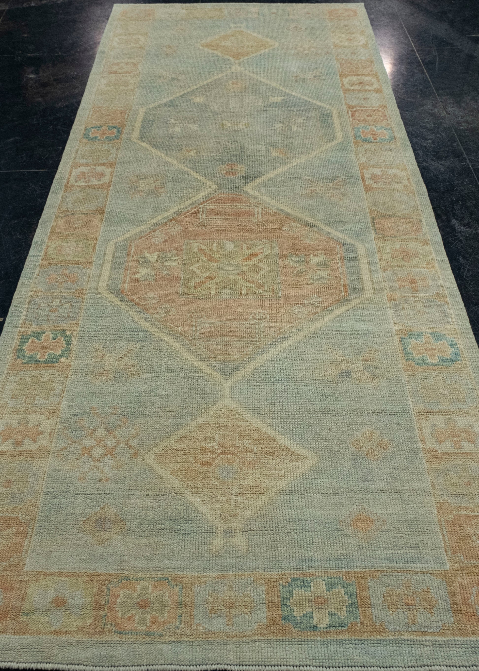 Turkish Oushak Rug 3'11" x 10' #18056
