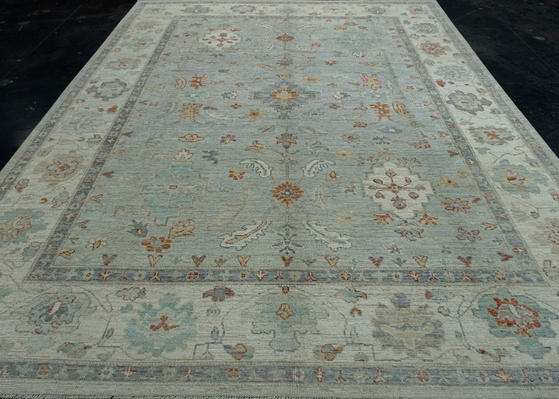 Handwoven Oushak Rug 9' x 11'10" #17410
