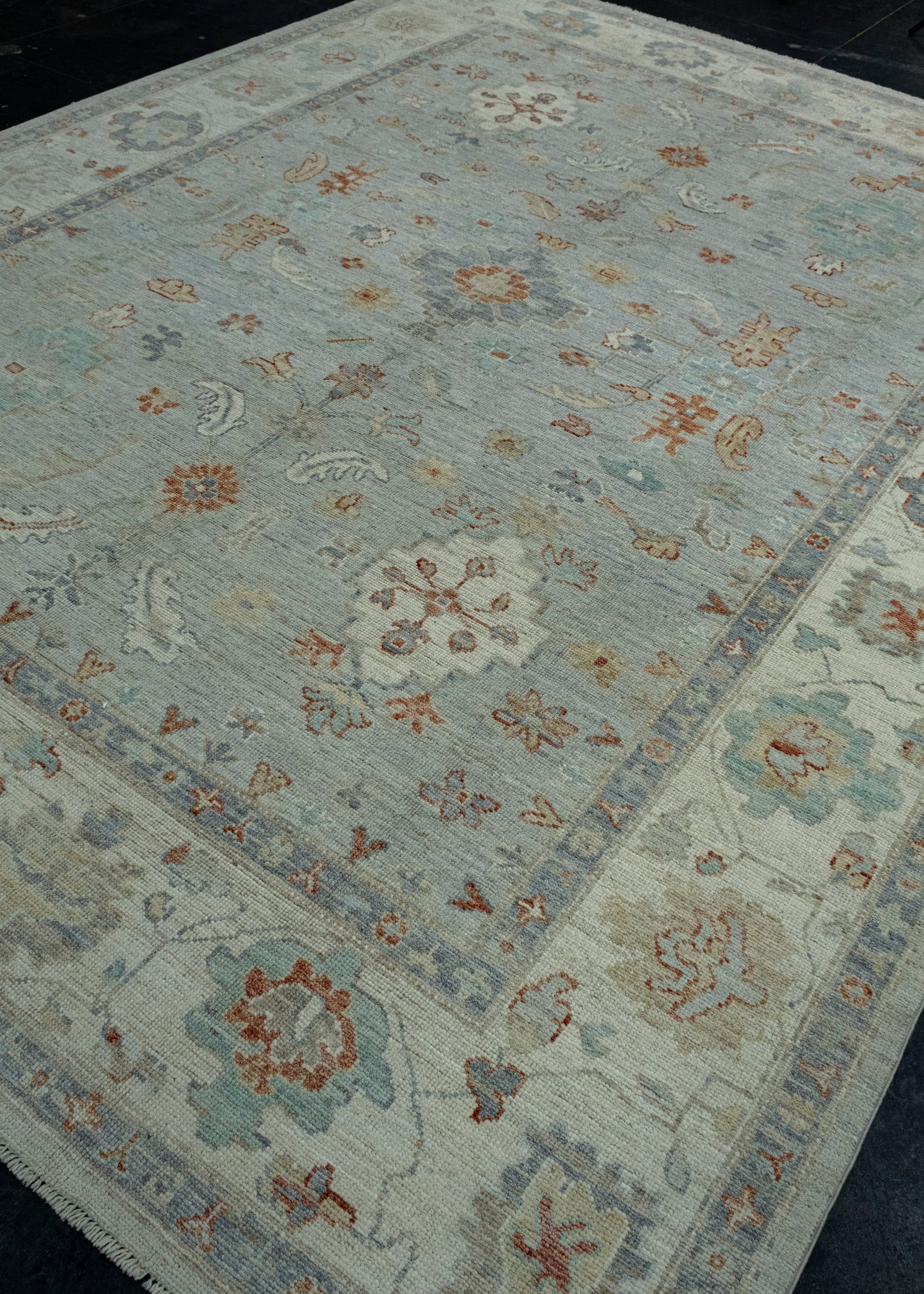 Handwoven Oushak Rug 9' x 11'10" #17410