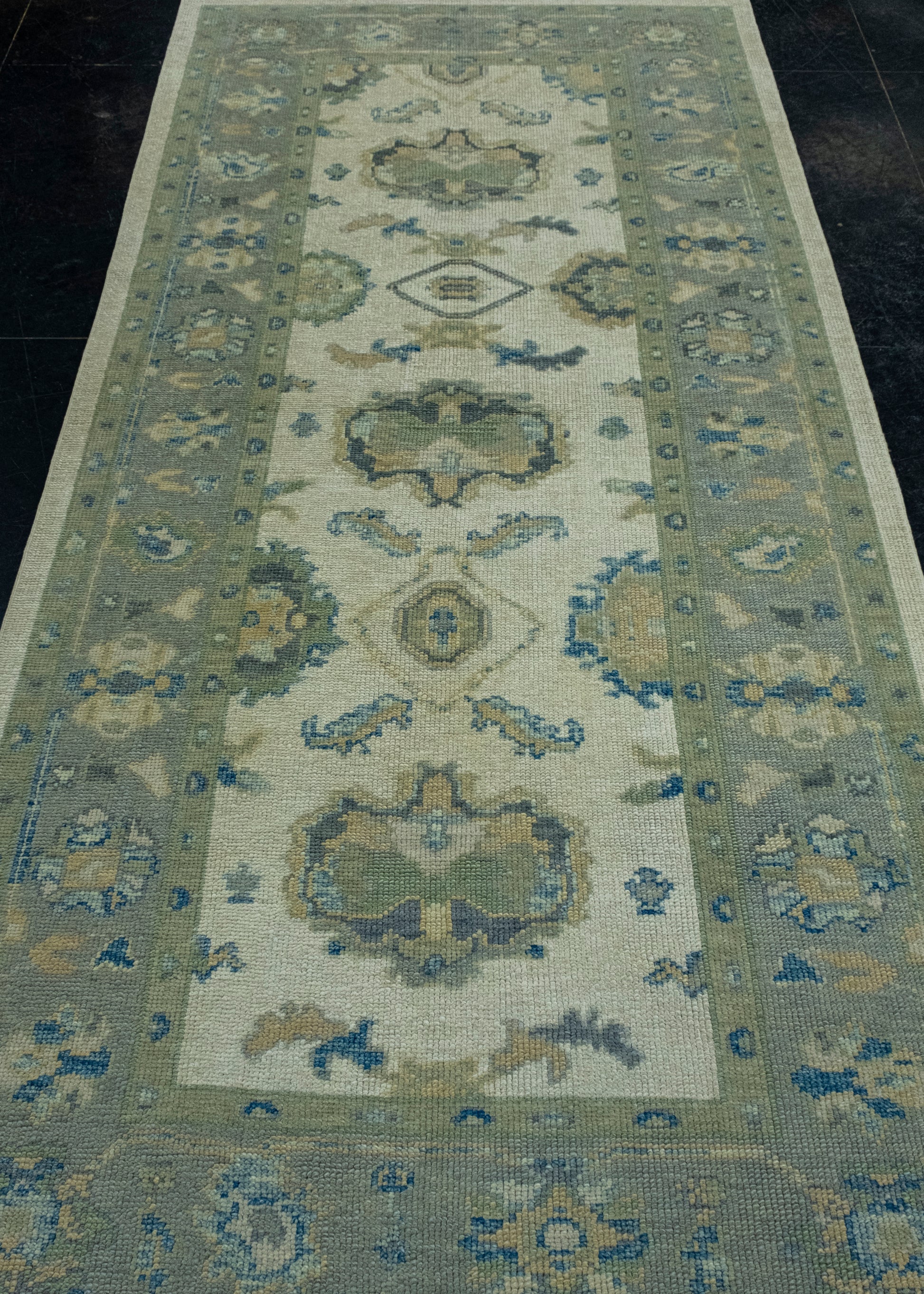 Turkish Oushak Rug 4'2" x 9'3" #17053