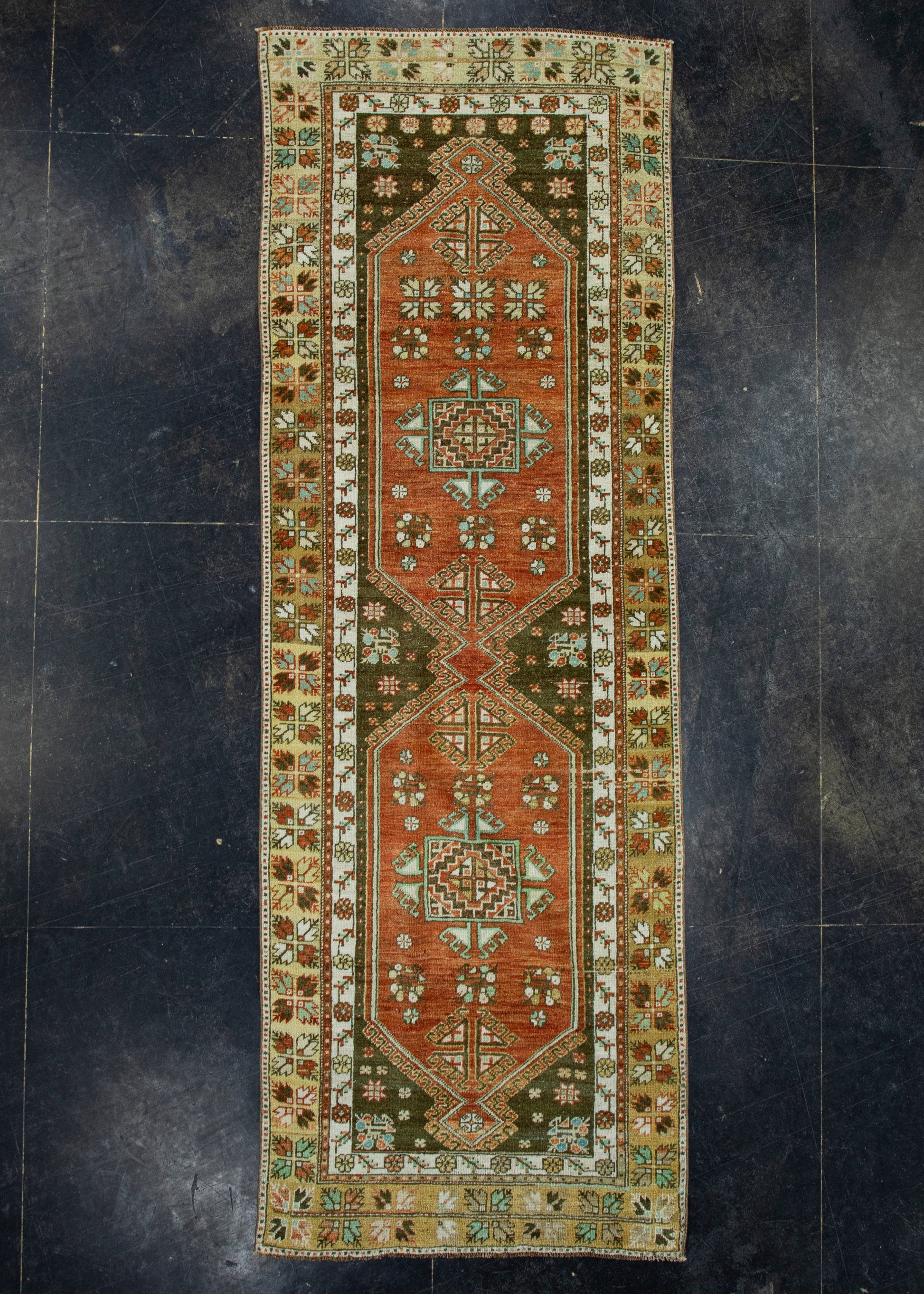 Turkish Vintage Runner Rug 3'3" x 9'5" #17979