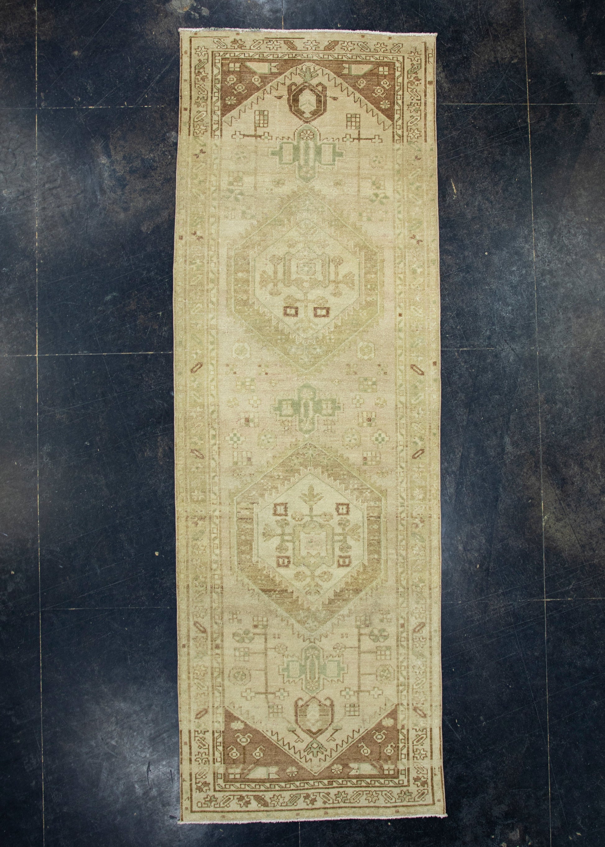 Turkish Vintage Anatolian Runner Rug 3'2" x 9'5" #17129