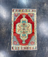 Turkish Mini Rug Oriental Hand Knotted Vintage Rug 1'9" x 2'11" #17485