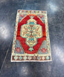 Turkish Mini Rug Oriental Hand Knotted Vintage Rug 1'9" x 2'11" #17485