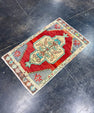 Turkish Mini Rug Oriental Hand Knotted Vintage Rug 1'9" x 2'11" #17485