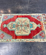 Turkish Mini Rug Oriental Hand Knotted Vintage Rug 1'9" x 2'11" #17485
