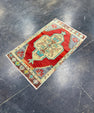 Turkish Mini Rug Oriental Hand Knotted Vintage Rug 1'9" x 2'11" #17485