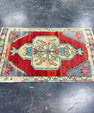 Turkish Mini Rug Oriental Hand Knotted Vintage Rug 1'9" x 2'11" #17485