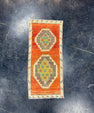Turkish Mini Rug Oriental Hand Knotted Vintage Rug 1'4" x 2'11" #17049