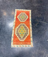 Turkish Mini Rug Oriental Hand Knotted Vintage Rug 1'4" x 2'11" #17049