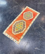 Turkish Mini Rug Oriental Hand Knotted Vintage Rug 1'4" x 2'11" #17049
