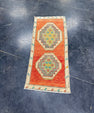 Turkish Mini Rug Oriental Hand Knotted Vintage Rug 1'4" x 2'11" #17049