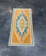 Turkish Mini Rug Oriental Hand Knotted Vintage Rug 1'8" x 3'2" #17045