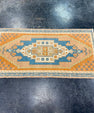 Turkish Mini Rug Oriental Hand Knotted Vintage Rug 1'8" x 3'2" #17045
