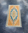 Turkish Mini Rug Oriental Hand Knotted Vintage Rug 1'8" x 3'2" #17045