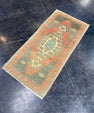 Turkish Mini Rug Oriental Hand Knotted Vintage Rug 1'8" x 3'6" #17749