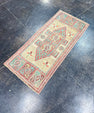Turkish Mini Rug Oriental Hand Knotted Vintage Rug 1'7" x 3'7" #17889