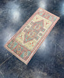 Turkish Mini Rug Oriental Hand Knotted Vintage Rug 1'7" x 3'7" #17889