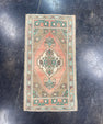 Turkish Mini Rug Oriental Hand Knotted Vintage Rug 1'10" x 3'7" #17869