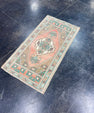 Turkish Mini Rug Oriental Hand Knotted Vintage Rug 1'10" x 3'7" #17869