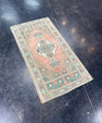 Turkish Mini Rug Oriental Hand Knotted Vintage Rug 1'10" x 3'7" #17869