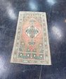 Turkish Mini Rug Oriental Hand Knotted Vintage Rug 1'10" x 3'7" #17869
