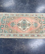 Turkish Mini Rug Oriental Hand Knotted Vintage Rug 1'10" x 3'7" #17869