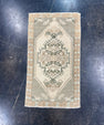 Turkish Mini Rug Oriental Hand Knotted Vintage Rug 1'6" x 3' #17751