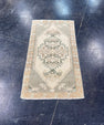 Turkish Mini Rug Oriental Hand Knotted Vintage Rug 1'6" x 3' #17751