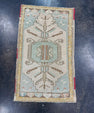 Turkish Mini Rug Oriental Hand Knotted Vintage Rug 1'10" x 3' #17941